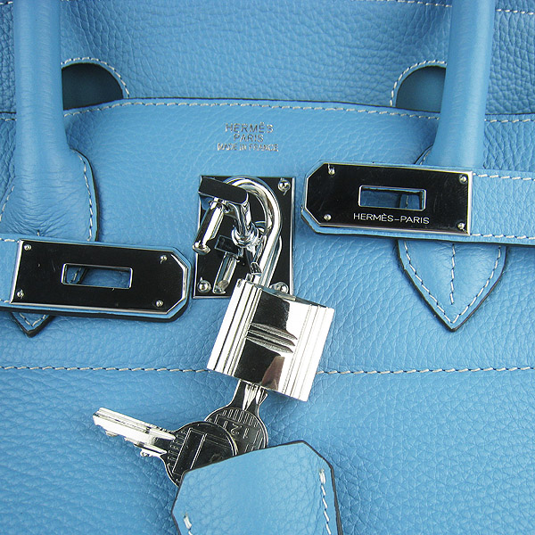 Cheap Hermes Birkin 42cm Replica Togo Leather Bag Light Blue 62642 - Click Image to Close